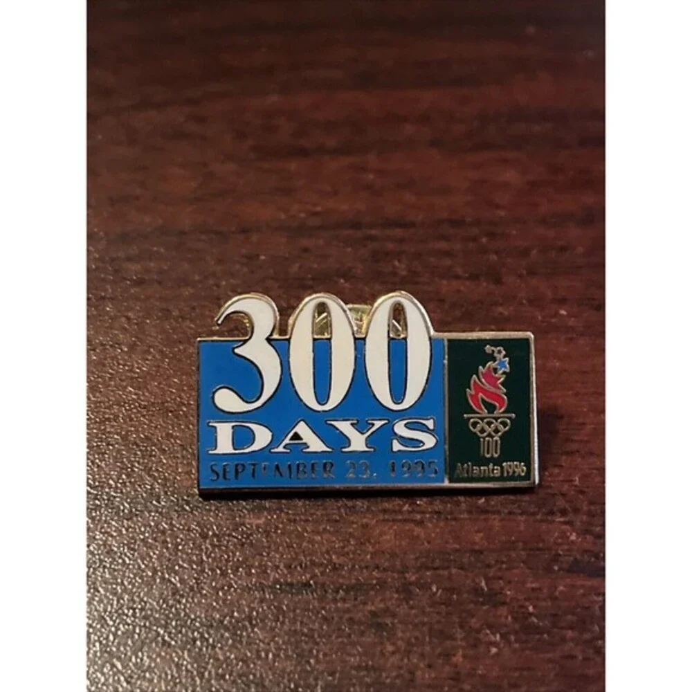 Vintage Countdown To The 1996 Atlanta Olympics 300 Days Lapel Hat Pin